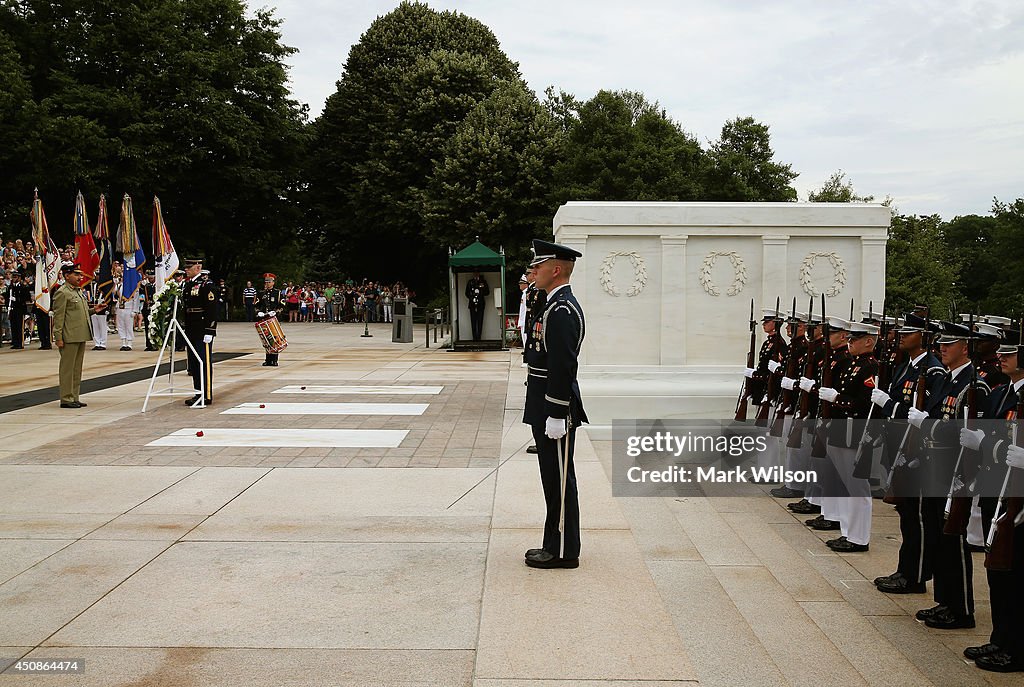 Pakistan's Joint Chiefs Of Staff Lays Wreath At Arlington's Tomb Of The Unknowns