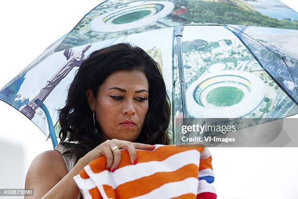 Gertrude Kuyt wife of Dirk Kuyt of Holland during a training session of The Netherlands on June 19, 2014 at Estadio da Gavea in Rio de Janeiro,...