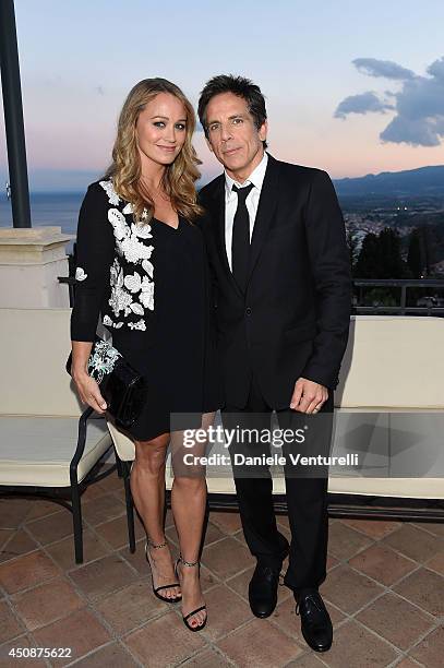 Ben Stiller and Christine Taylor attend the 60th Taormina Film Fest on June 19, 2014 in Taormina, Italy.