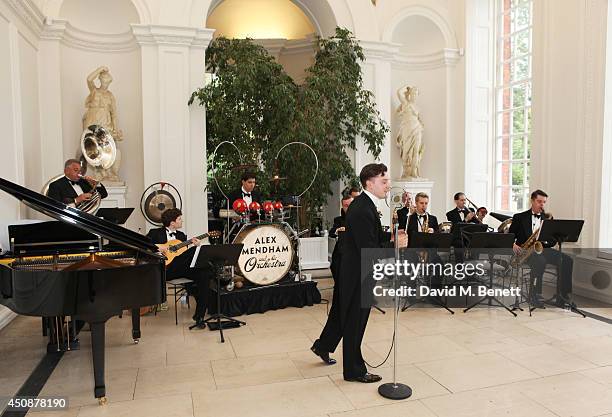 Alex Mendham & His Orchestra perform at the drinks reception hosted by Dockers, the San Francisco based apparel brand, at Kensington Palace on the...
