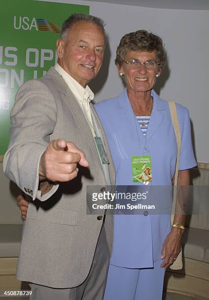 Rudy Boesch & Marge during USA Network's Opening Night Premiere at the 2001 US Open at Arthur Ashe Stadium in Flushing Meadows, New York, United...