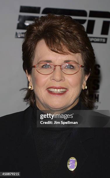 Billie Jean King during 22nd Annual Salute To Women In Sports Gala at Waldorf Astoria Hotel in New York City, New York, United States.