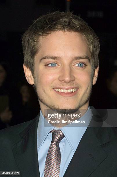 Elijah Wood during The Lord Of The Rings - The Fellowship Of The Ring - New York Premiere at The Ziegfeld Theater in New York City, New York, United...