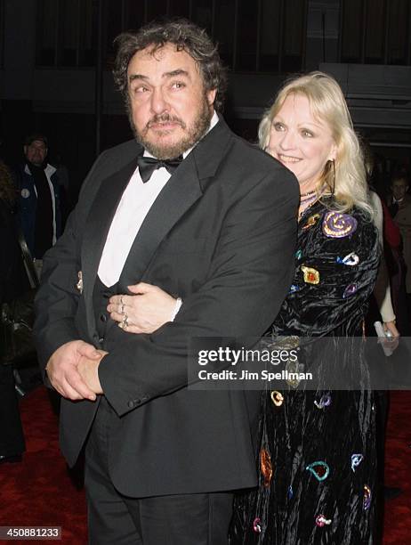 John Rhys-Davies & companion during The Lord Of The Rings - The Fellowship Of The Ring - New York Premiere at The Ziegfeld Theater in New York City,...