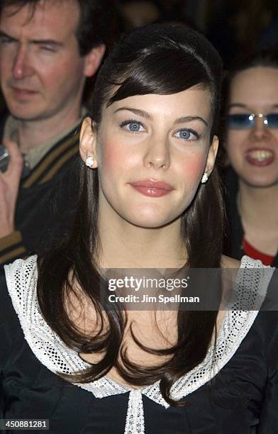 Liv Tyler during The Lord Of The Rings - The Fellowship Of The Ring - New York Premiere at The Ziegfeld Theater in New York City, New York, United...