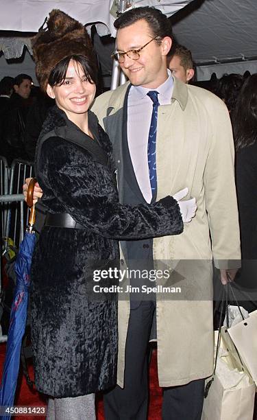 Karen Duffy & her husband John Lambros during The Shipping News New York Premiere at The Ziegfeld Theatre in New York City, New York, United States.