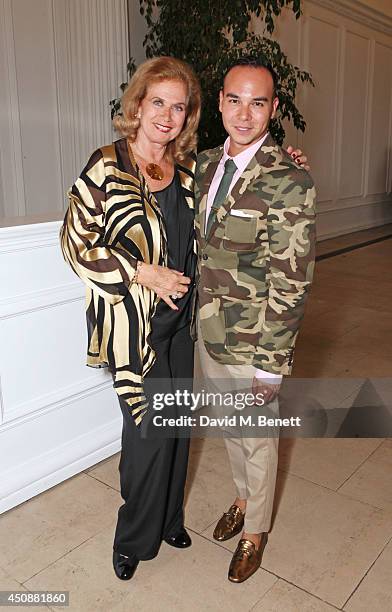 Valerie Leon and Shaun Lee Lewis, Levi Strauss Director of Global PR and Collaborations, attends the drinks reception hosted by Dockers, the San...