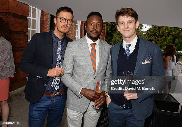 Joe Tootal, Matt Henry and Sam Middleton attend the drinks reception hosted by Dockers, the San Francisco based apparel brand, at Kensington Palace...