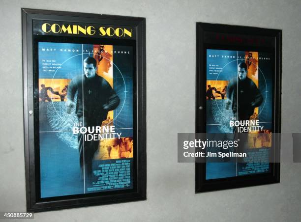 The Bourne Identity posters during New York Screening of The Bourne Identity Hosted by Universal & Hypnotic at Sutton Theater in New York City, New...