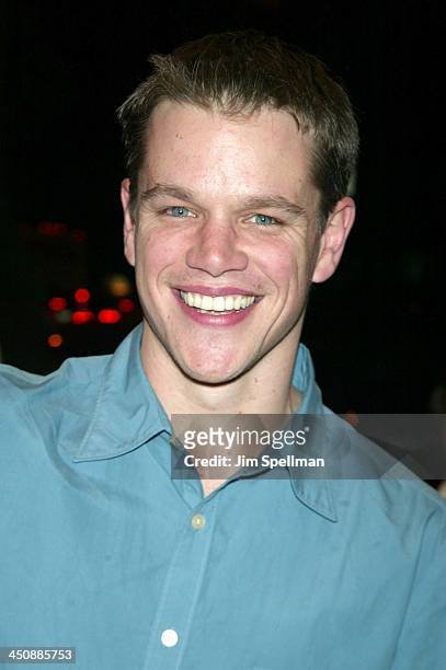 Matt Damon during New York Screening of The Bourne Identity Hosted by Universal & Hypnotic at Sutton Theater in New York City, New York, United...