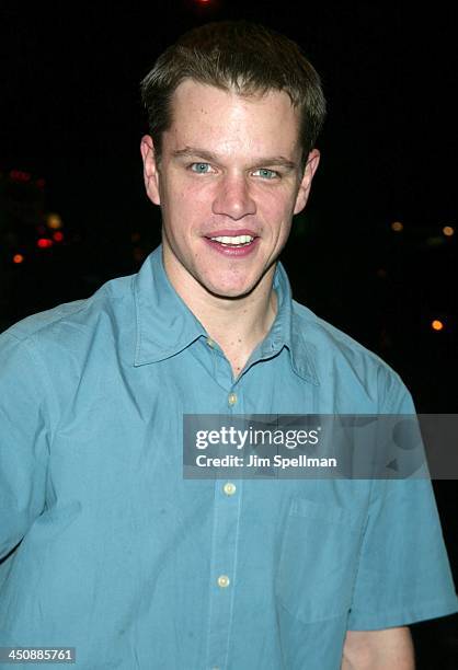 Matt Damon during New York Screening of The Bourne Identity Hosted by Universal & Hypnotic at Sutton Theater in New York City, New York, United...