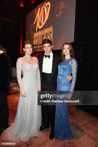 Barbara Berlusconi, Luigi Berlusconi and Eleonora Berlusconi attend the Fondazione Milan 10th Anniversary Gala on November 20, 2013 in Milan, Italy.