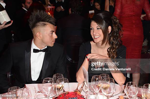 Stephan El Shaarawy and Ester Giordano attend the Fondazione Milan 10th Anniversary Gala on November 20, 2013 in Milan, Italy.