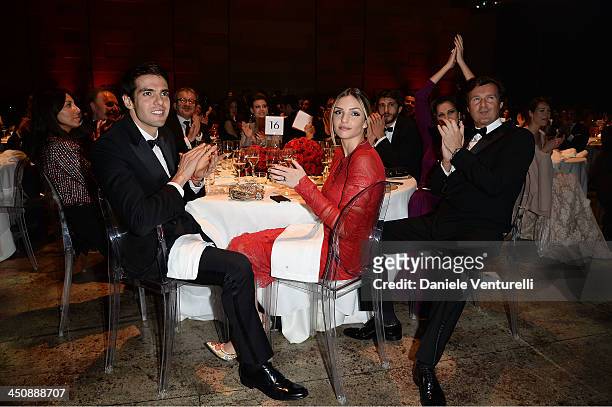 Ricardo Kaka and Caroline Celico attends the Fondazione Milan 10th Anniversary Gala on November 20, 2013 in Milan, Italy.