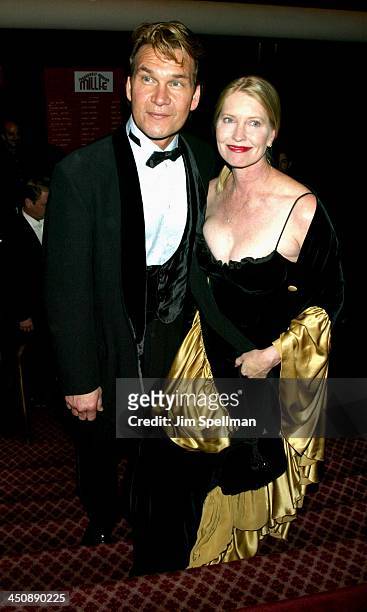 Patrick Swayze & Lisa Niemi during New York Opening Night Of Thoroughly Modern Millie at Marriott Marquis Theatre and Ballroom in New York City, New...