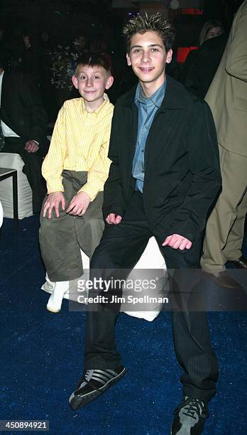Erik Per Sullivan & Justin Berfield during Fox Television 2002-2003 Upfront Party at Pier 88 in New York City, New York, United States.