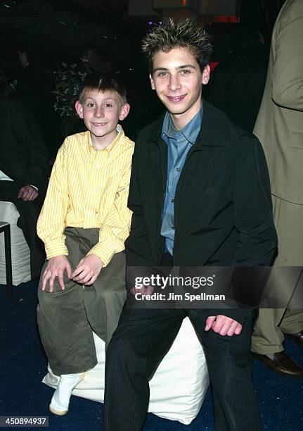 Erik Per Sullivan & Justin Berfield during Fox Television 2002-2003 Upfront Party at Pier 88 in New York City, New York, United States.