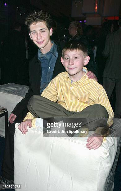 Justin Berfield & Erik Per Sullivan during Fox Television 2002-2003 Upfront Party at Pier 88 in New York City, New York, United States.