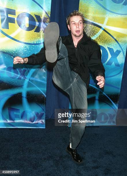 Taran Killam jumping around during Fox Television 2002-2003 Upfront Party - Arrivals at Pier 88 in New York City, New York, United States.