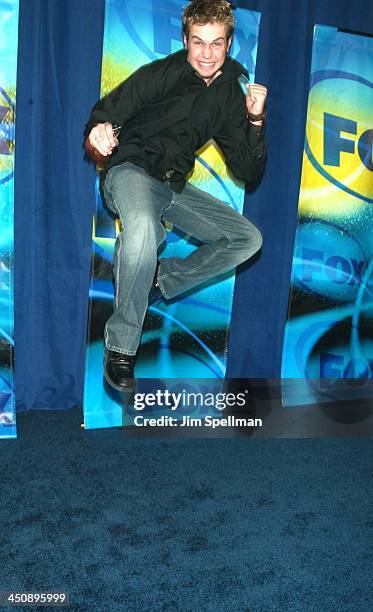 Taran Killam jumping around during Fox Television 2002-2003 Upfront Party - Arrivals at Pier 88 in New York City, New York, United States.