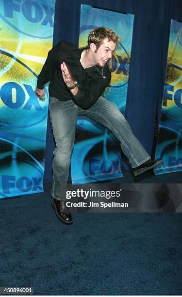 Taran Killam jumping around during Fox Television 2002-2003 Upfront Party - Arrivals at Pier 88 in New York City, New York, United States.