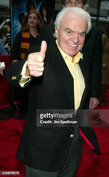 Jack Valenti, MPAA President during Harry Potter and the Chamber of Secrets New York Premiere - Arrivals at The Ziegfeld Theatre in New York City,...