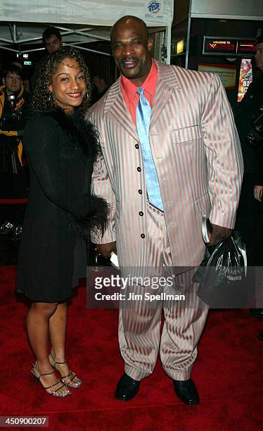 Ronnie Coleman & wife during Pumping Iron The 25th Anniversary New York Premiere at Loews Tower East in New York City, New York, United States.