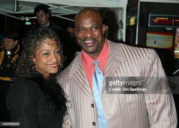 Ronnie Coleman & wife during Pumping Iron The 25th Anniversary New York Premiere at Loews Tower East in New York City, New York, United States.