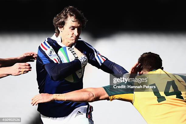 Baptiste Serin of France makes a break during the 2014 Junior World Championship 5th Place play-off match between France and Australia at Eden Park...