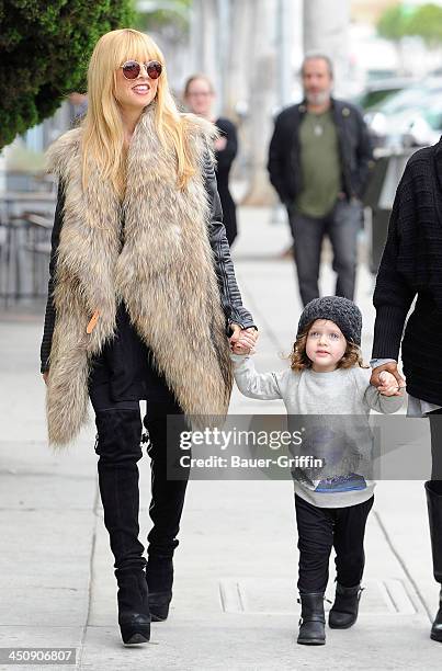 November 20: Rachel Zoe and her son, Skyler Berman are seen on November 20, 2013 in Los Angeles, California.