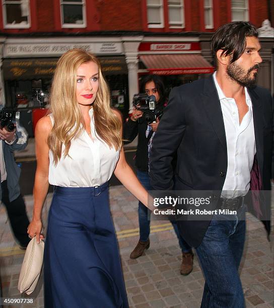 Katherine Jenkins and Andrew Levitas at the Chiltern Firehouse on June 19, 2014 in London, England.