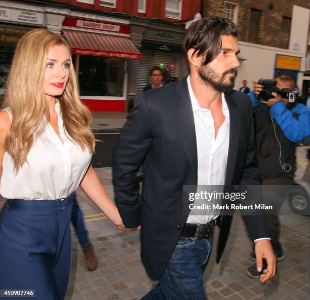 Katherine Jenkins and Andrew Levitas at the Chiltern Firehouse on June 19, 2014 in London, England.