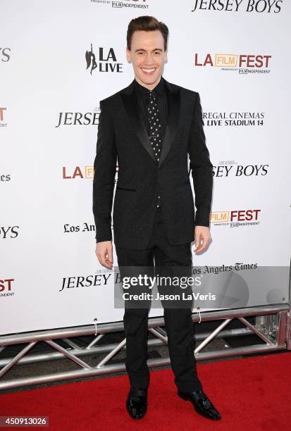 Actor Erich Bergen attends the 2014 Los Angeles Film Festival closing night film premiere of "Jersey Boys" at Premiere House on June 19, 2014 in Los...