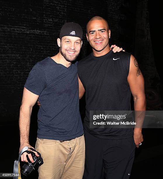 Ben Thompson and Christopher Jackson during the Opening Night Actors' Equity Gypsy Robe Ceremony honoring Tracee Beazer for 'Holler if Ya Hear Me' on...