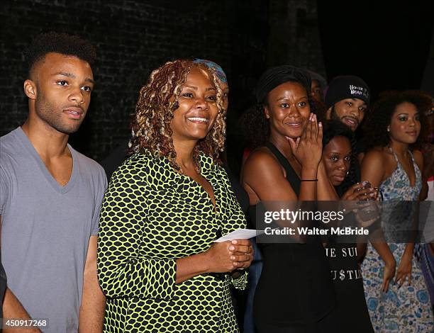 Dyllon Burnside, Tonya Pinkinsduring the Opening Night Actors' Equity Gypsy Robe Ceremony honoring Tracee Beazer for 'Holler if Ya Hear Me' on June...