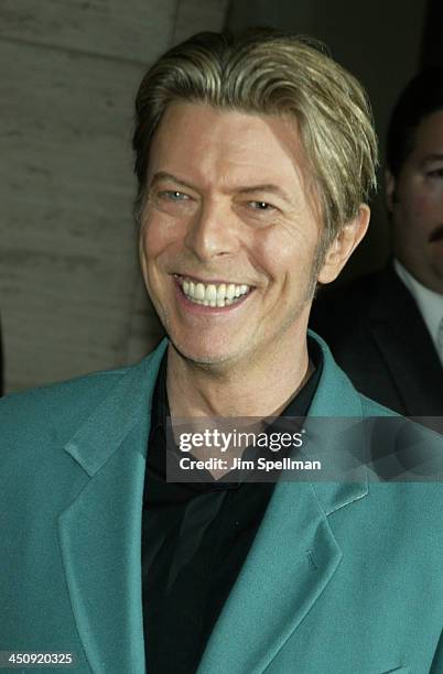 David Bowie during The Film Society of Lincoln Center Gala Tribute to Susan Sarandon at Avery Fisher Hall, Lincoln Center in New York City, New York,...