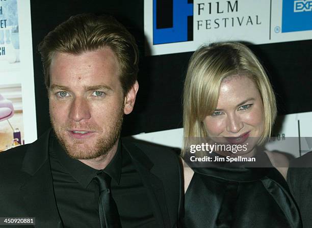 Ewan McGregor and Renee Zellweger during 2003 Tribeca Film Festival - Down With Love World Premiere at Tribeca Performing Arts Center, 199 Chambers...