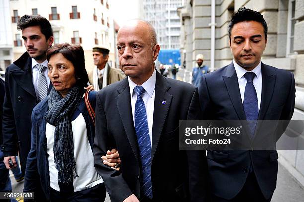 Shrien Dewani's family outside the Western Cape High Court on June 20, 2014 in Cape Town, South Africa. Dewani is accused of organising his wife's...