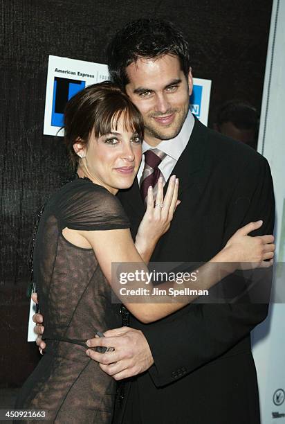 Lindsay Sloane and Fiance Dar Rollins during 2003 Tribeca Film Festival - Premiere of The In-Laws at Tribeca Performing Arts Center in New York City,...