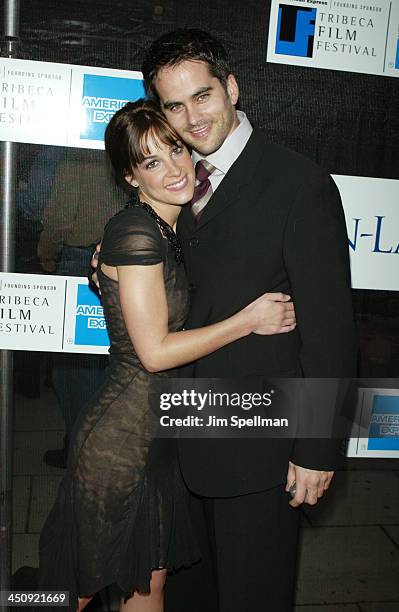 Lindsay Sloane and fiance Dar Rollins during 2003 Tribeca Film Festival - Premiere of The In-Laws at Tribeca Performing Arts Center in New York City,...