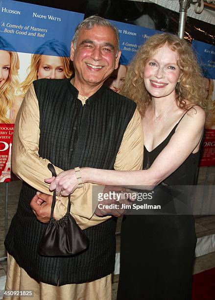 Producer Ismail Merchant and Mia Farrow during Le Divorce - New York Premiere - Outside Arrivals at The Paris Theater in New York City, New York,...
