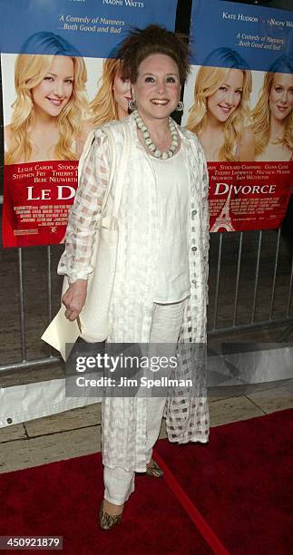 Cindy Adams during Le Divorce - New York Premiere - Outside Arrivals at The Paris Theater in New York City, New York, United States.