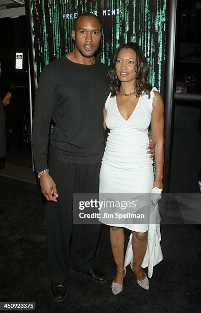 Henry Simmons and Garcelle Beauvais during Matrix Reloaded New York Premiere - Outside Arrivals at The Ziegfeld Theater in New York City, New York,...