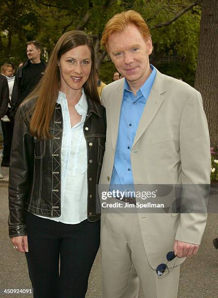 David Caruso and wife Margaret Buckley during 2003-2004 CBS Upfront - After Party at Tavern on the Green in New York City, New York, United States.