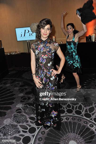 Actress Lizzy Caplan gets photobombed by Sarah Silverman at the 4th Annual Critics' Choice Television Awards at The Beverly Hilton Hotel on June 19,...