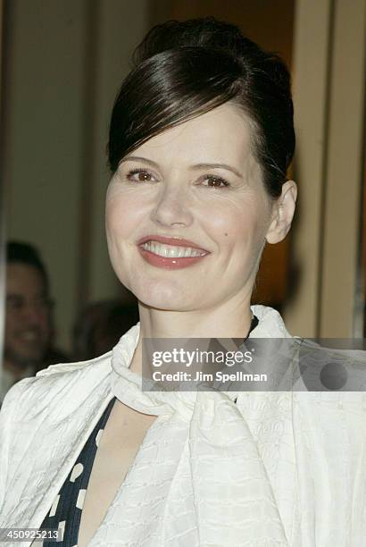 Geena Davis during The Film Society of Lincoln Center Gala Tribute to Susan Sarandon at Avery Fisher Hall, Lincoln Center in New York City, New York,...