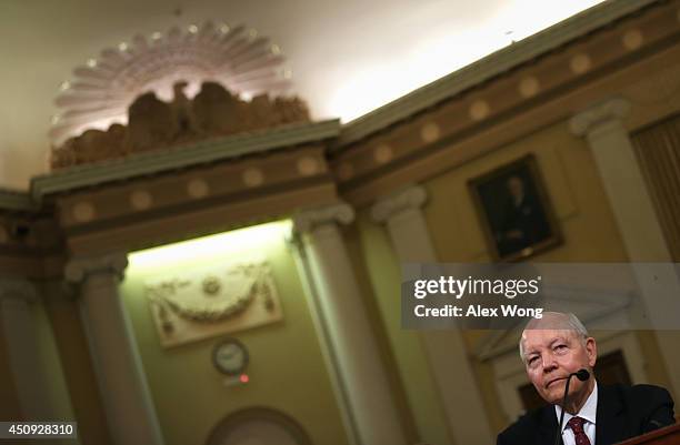 Internal Revenue Service Commissioner John Koskinen testifies during a hearing before the House Ways and Means Committee June 20, 2014 on Capitol...