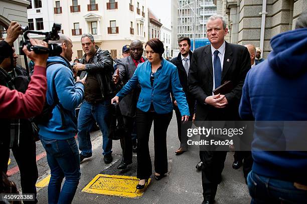 Shrien Dewani's family outside the Western Cape High Court on June 20, 2014 in Cape Town, South Africa. Dewani is accused of organising his wife's...