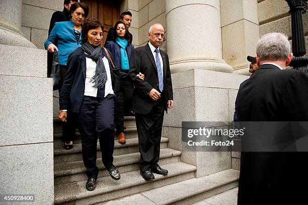 Shrien Dewani's family outside the Western Cape High Court on June 20, 2014 in Cape Town, South Africa. Dewani is accused of organising his wife's...