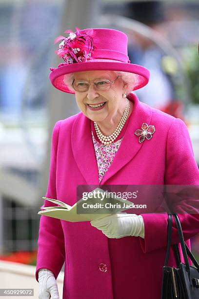Queen Elizabeth II attends day four of Royal Ascot 2014 at Ascot Racecourse on June 20, 2014 in Ascot, England.